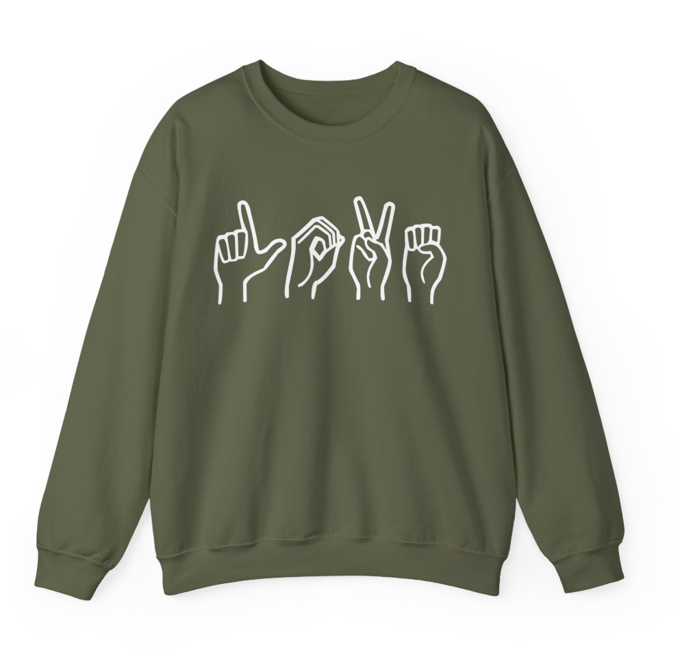 Unisex 'Love' in ASL Crewneck Sweatshirt – Cozy, Meaningful Comfort