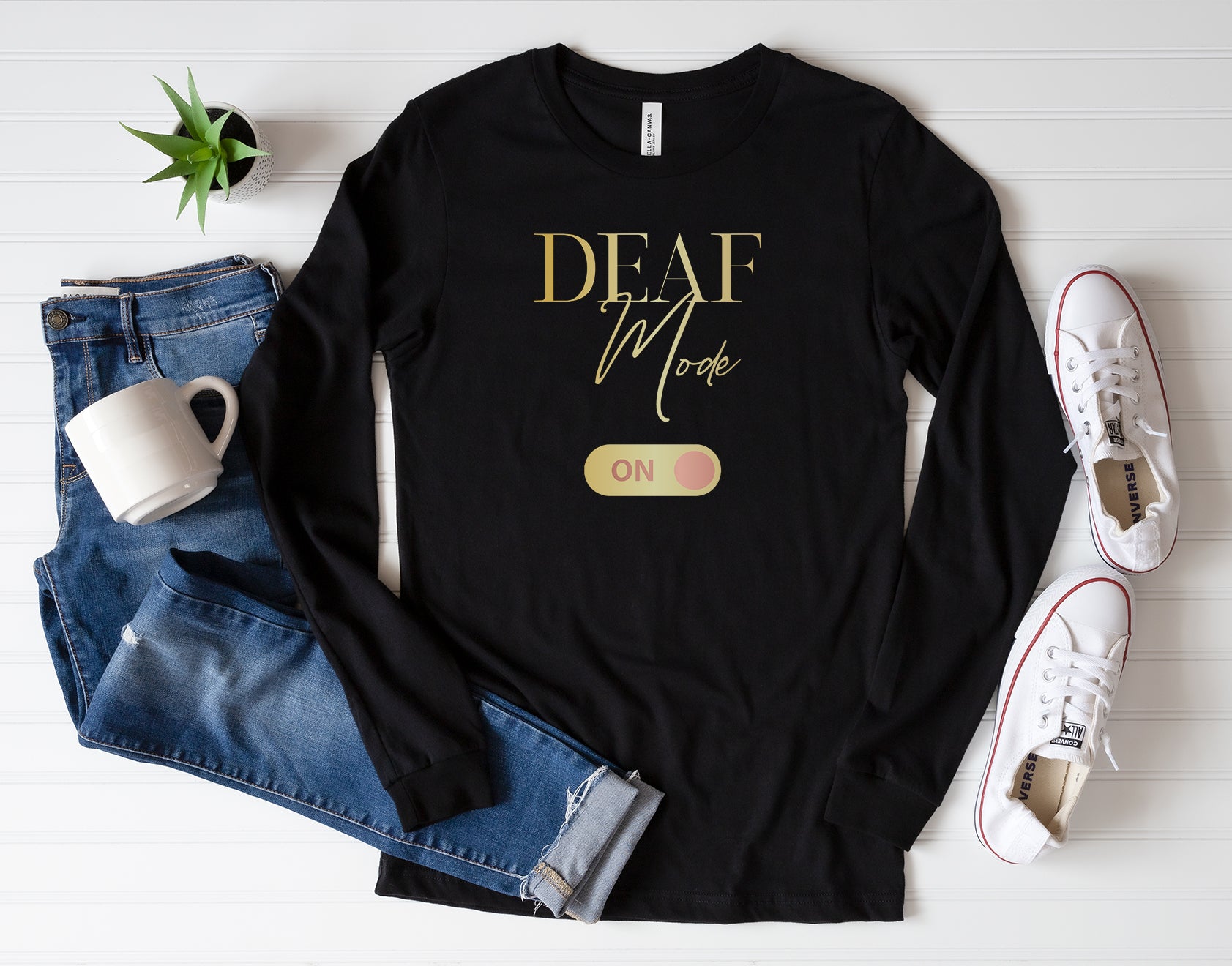 Deaf Mode ON - Unisex Jersey Long Sleeve Tee