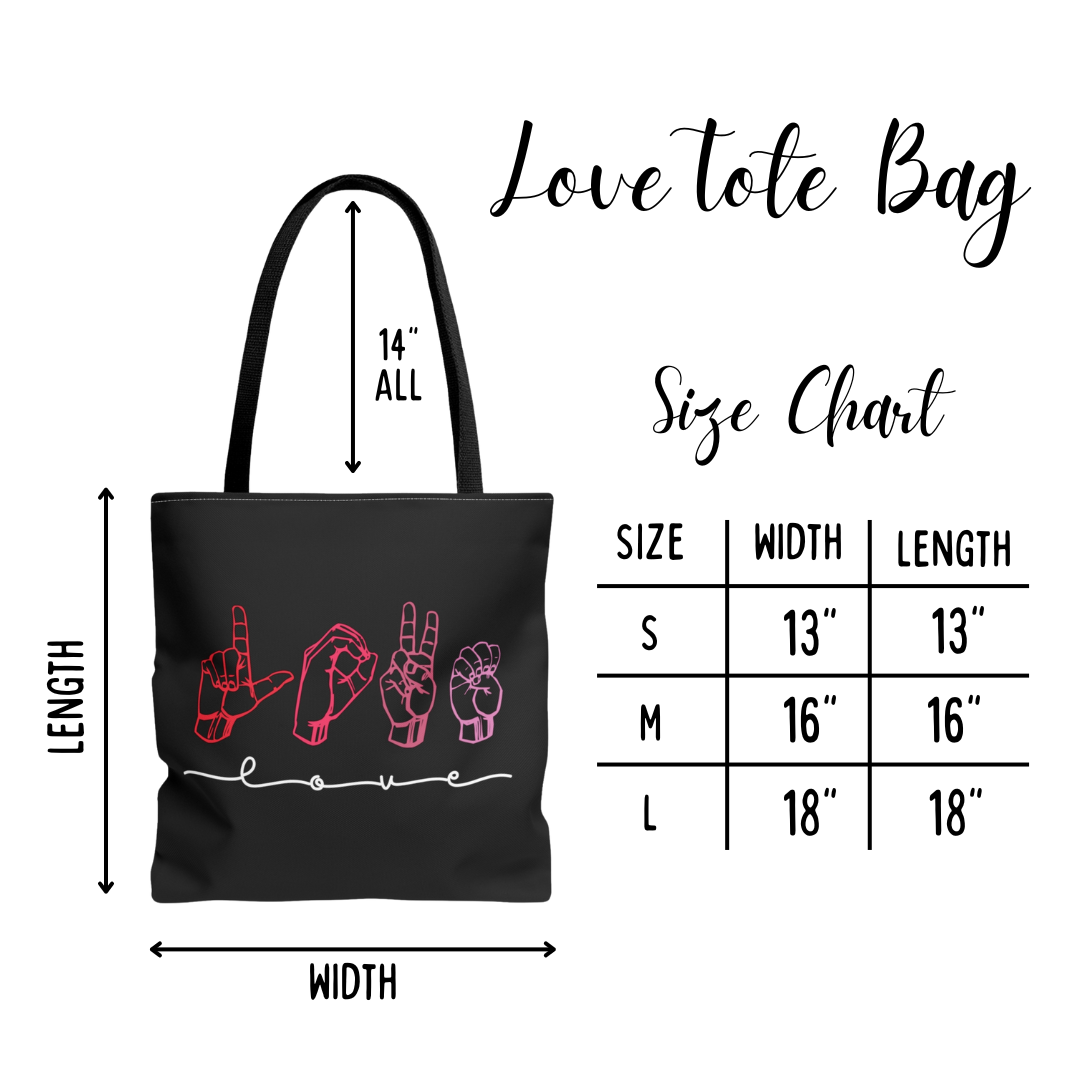 LOVE Sign Language Tote Bag